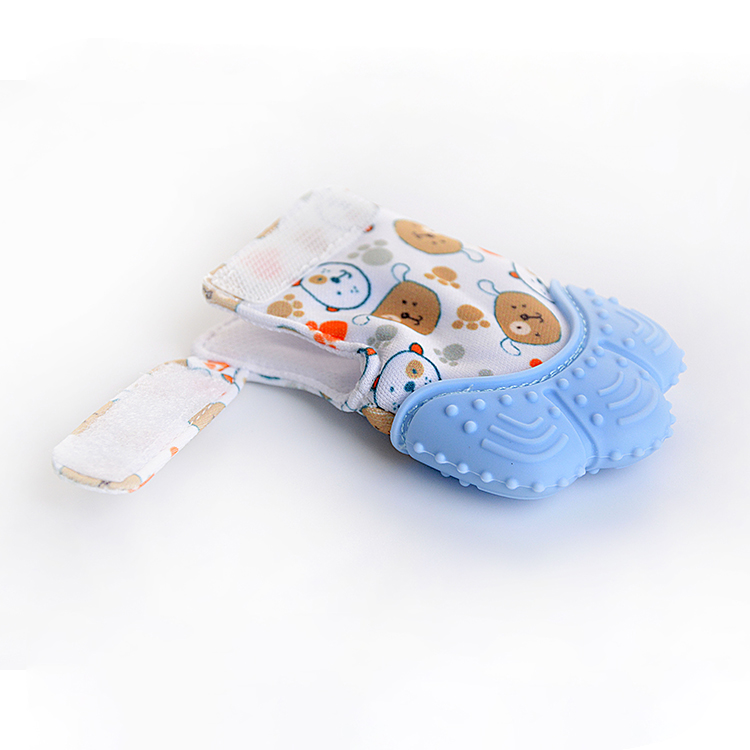 2022 Amazon Hot Sell Newborn Baby Teething Mitten Colorful Chewable BPA Free OEM Logo Baby Silicone Mitten Glove