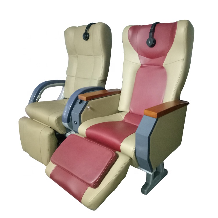 Viewtech Double Rotating luxury leather train passenger seat with cup holder For Bus Train