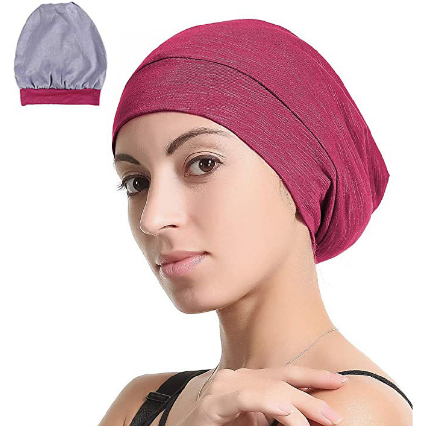 Satin Bonnet Lined Sleeping Beanie Hat Bamboo Headwear Frizzy Natural Hair Nurse Cap for Women and Men