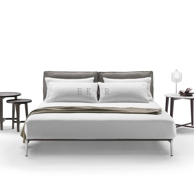 Кожаный обитый современный дизайн кровать King Size