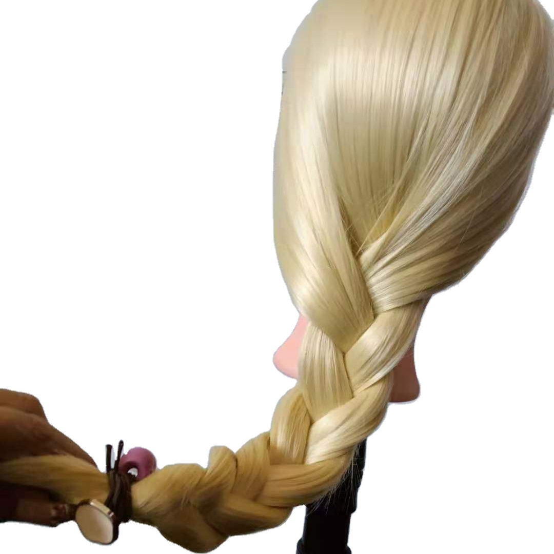 hot selling fashion high quality cheap Chemical fiber mannequin hair training braided haircut for salon use dummy head