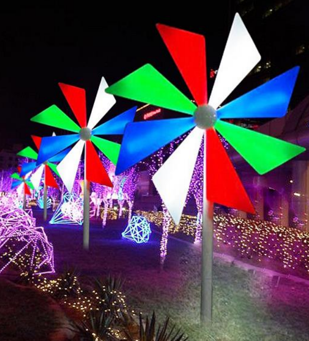 Outdoor Square Park Lawn Can Be Customized Colorful Luminous Motif Light