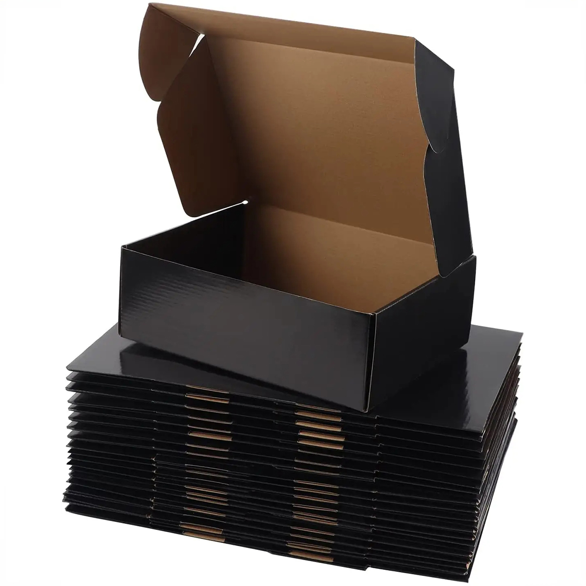 Wholesale Custom Printed LOGO Mailers Folding Paper Box Black Shipping Corrugated Mailer Boxes Packaging Shipping Box
