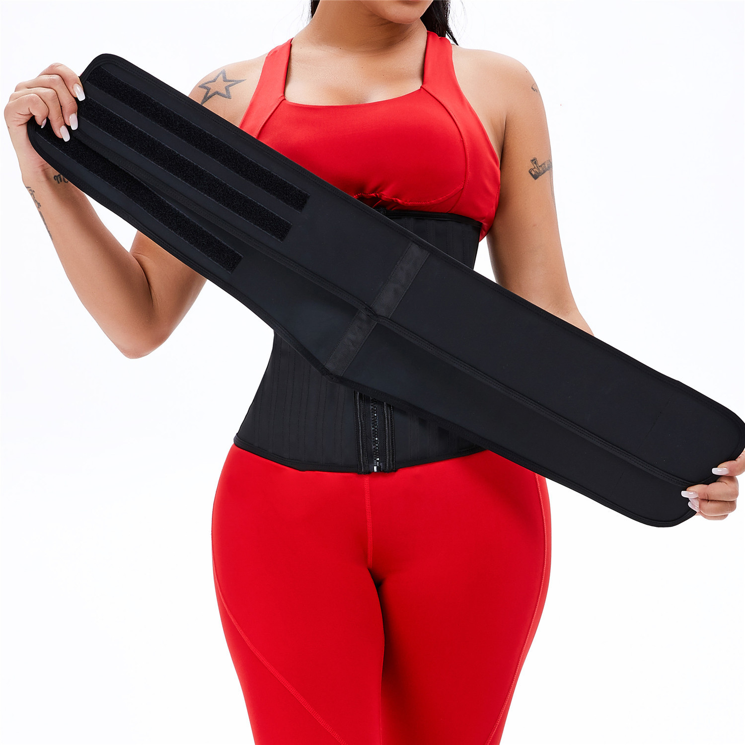 Double Belt 25 Steel Boned custom waist trainers Sport Girdle Slimming Shaper Abdominal Trimmer Belt Straps Modeling