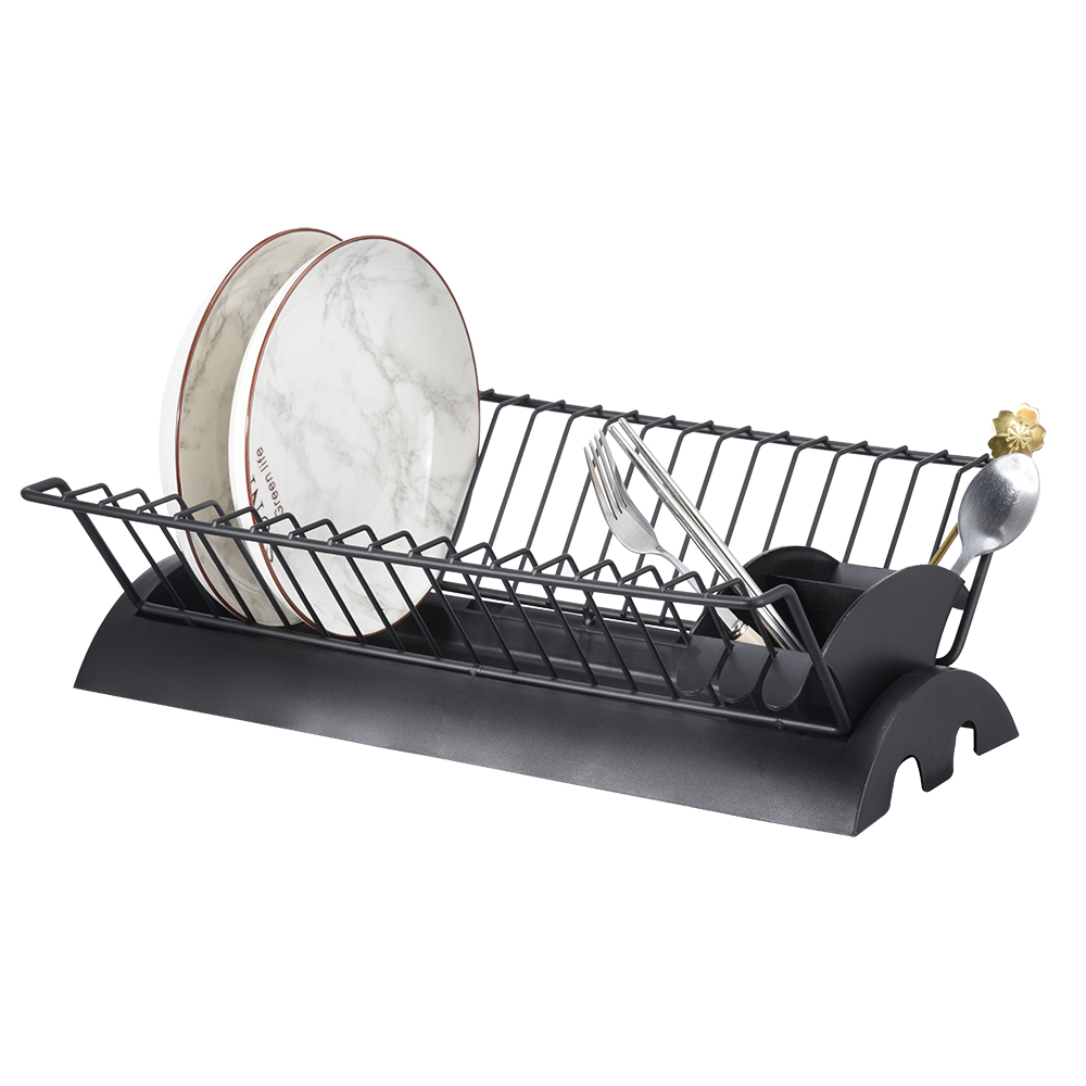 Small standing anti rust wire Dish Drainer with Cutlery Basket dish rack