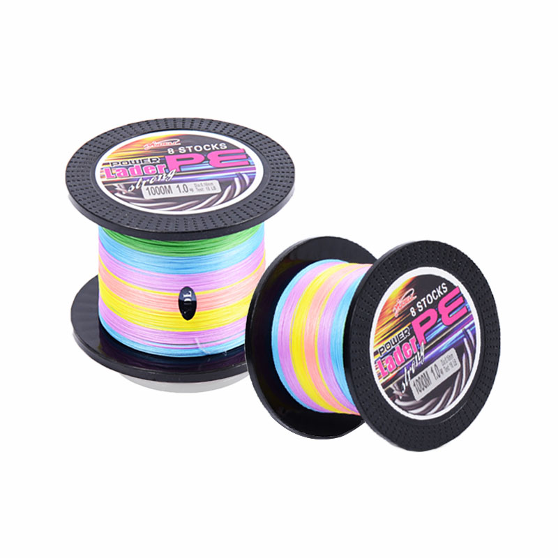 Color 1000 m PE braided wire 8 strands high strength sea fishing line
