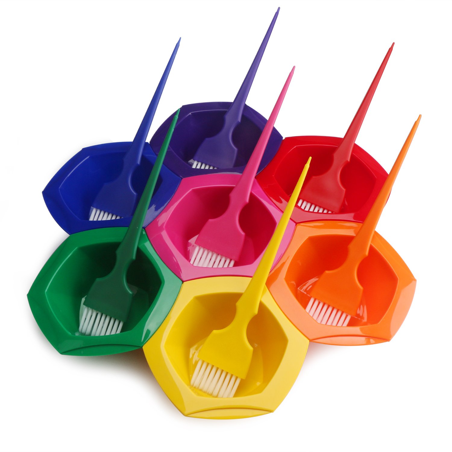Hair Coloring Highlighting Tools Rainbow Hair Color Mixing Bowls Brushes for Dyed Hair