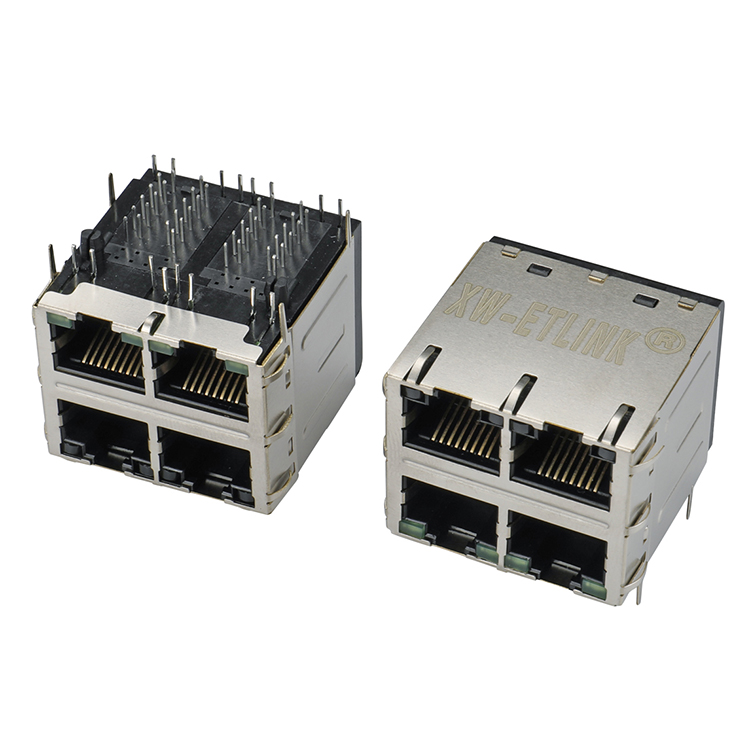 RJ45 2*1 разъем с магнитным модулем