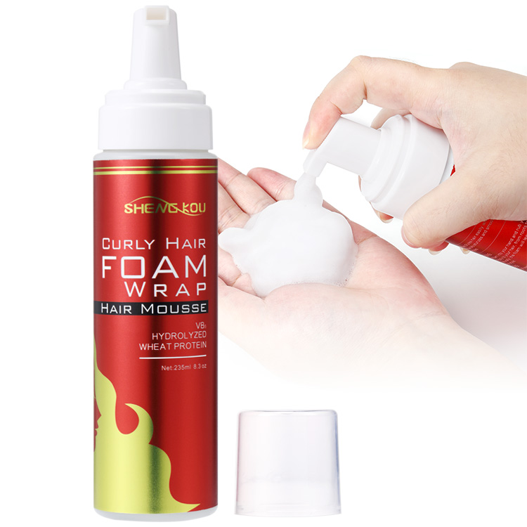 Customize own brand logo leave in hair care foam lotion Moisturizing hair mousse for curly hair heat protectant spray
