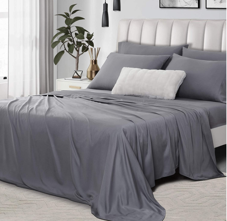 200TC 100% Bamboo Bed Sheet Queen, Cooling Sheet Set for Hot Sleepers, Moisture Wicking Bed Sheets
