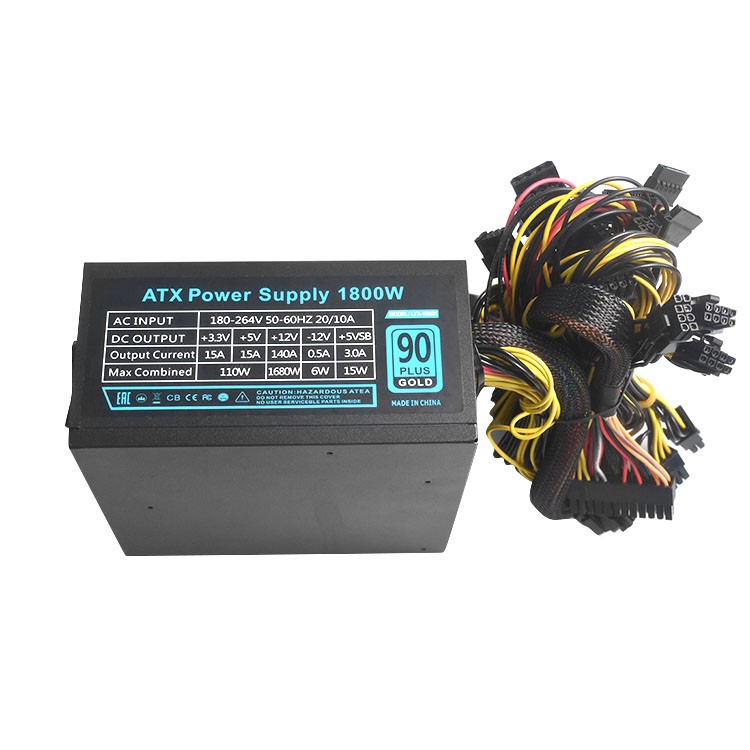 Certificate PC PSU ATX 1800W 90-264V Power Supply Switching