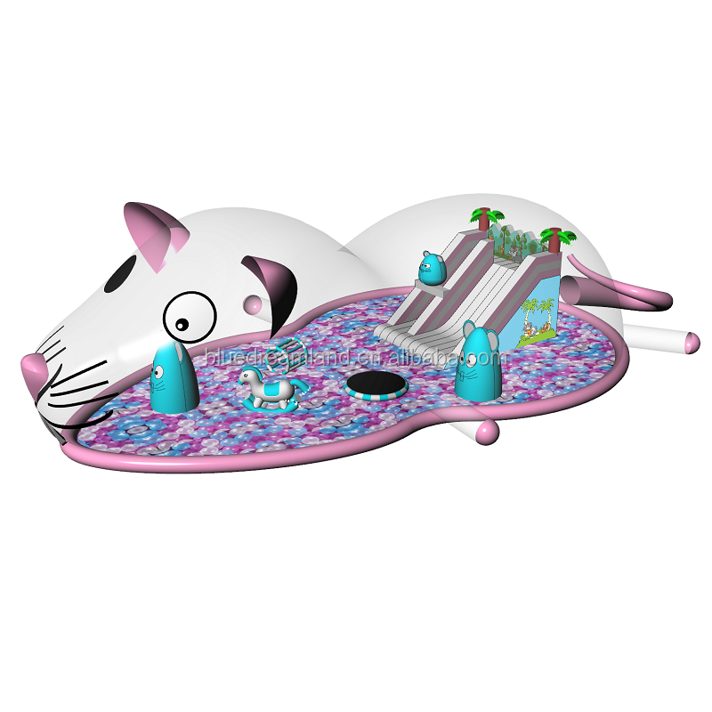 Надувная прозрачная игровая площадка Happy mouse для дворца, надувная купольная палатка с прозрачными пузырями и океанскими шариками