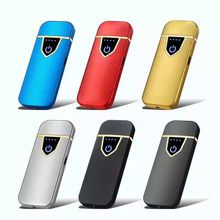 Высококачественная Зажигалка со светодиодным дисплеем, USB перезаряжаемая ветрозащитная беспламенная зажигалка, ультратонкая зажигалка