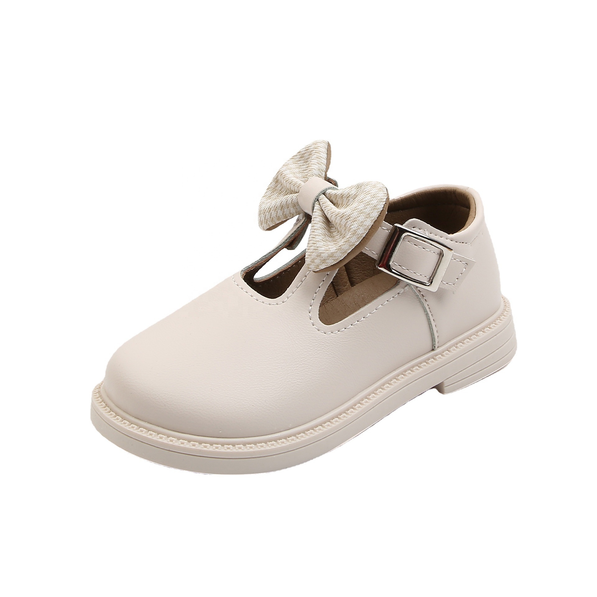 Wholec Sale Classical Style PU Leather School Rubber Sole Kids Shoes for Girls Artificial Leather Breathable Casual Shoes