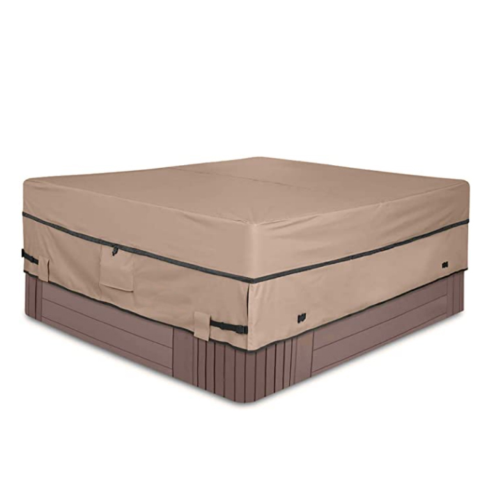 Hot Tub Outdoor Cover Heavy Duty Water-Resistant PVC backing spa hot tub cover