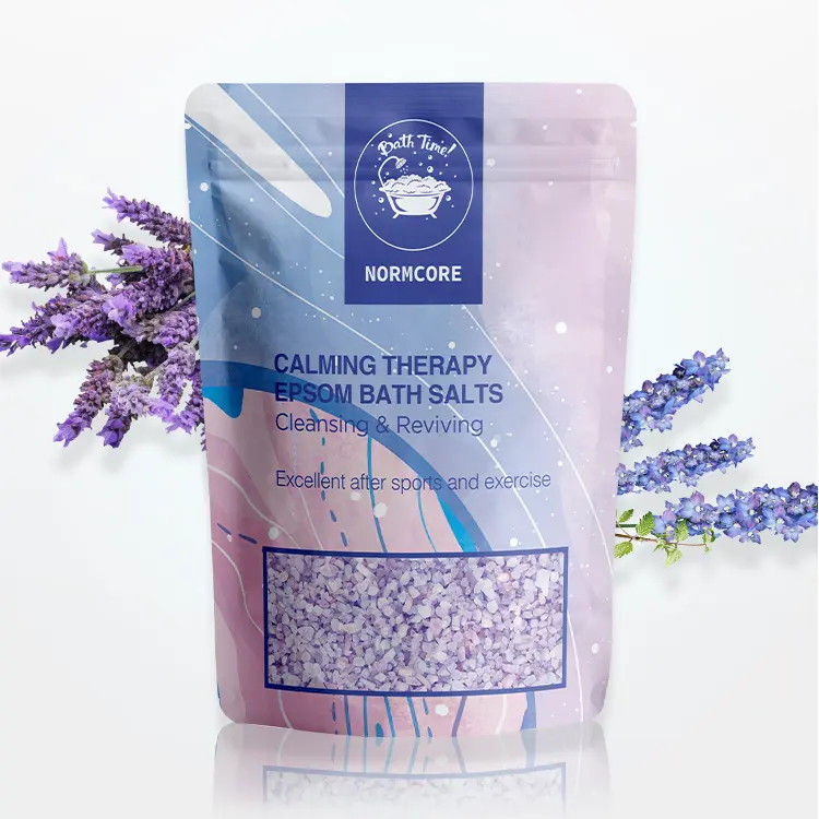 OEM Luxury Private Label Free Sample Aromatic With Flowers Healing Relaxing Organic Spa Scrub Crystal Body Soak Epsom Bath Salt