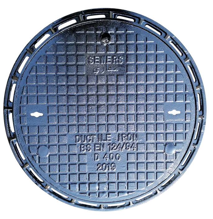 Locking Manhole Covers China Ductile Iron Cast Manhole Cover EN124 C250 60kg With 3 Locking System 2 Lift Hole