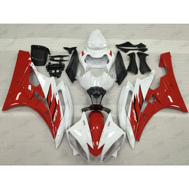 Обтекатель для мотоцикла YAMAHA YZFR6 2007, полный комплект обтекателей YZF R6 06 YZF R6 2006-2007, белый, красный