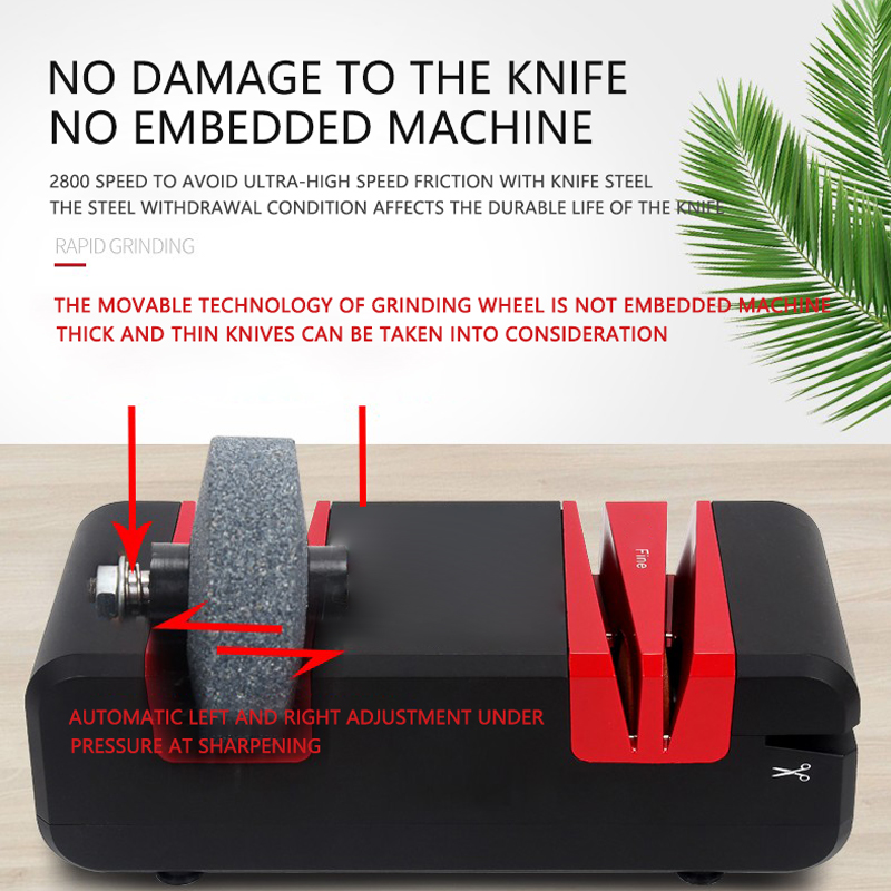 WHAMX Kitchen Automatic Grinding Wheel Sharpener Quick Electric Knife Sharpener