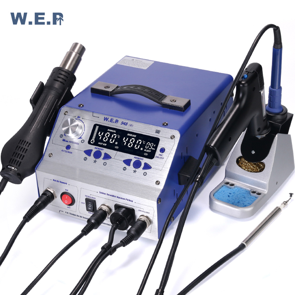 4 in 1 Desoldering Soldering Iron BGA Rework Station Hot Air Suction desoldering gun WEP 948-II