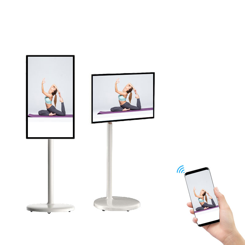 Сенсорный экран рекламный монитор smart tv 21,5 Дюймов подвижный перезаряжаемый lcd digital signage цифровые дисплеи