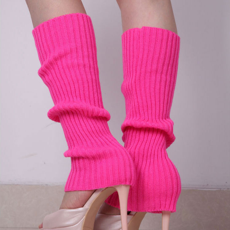 New Solid Color Warmth Foot Cover Socks Fashionable Women Winter Knitted Leg Warmers
