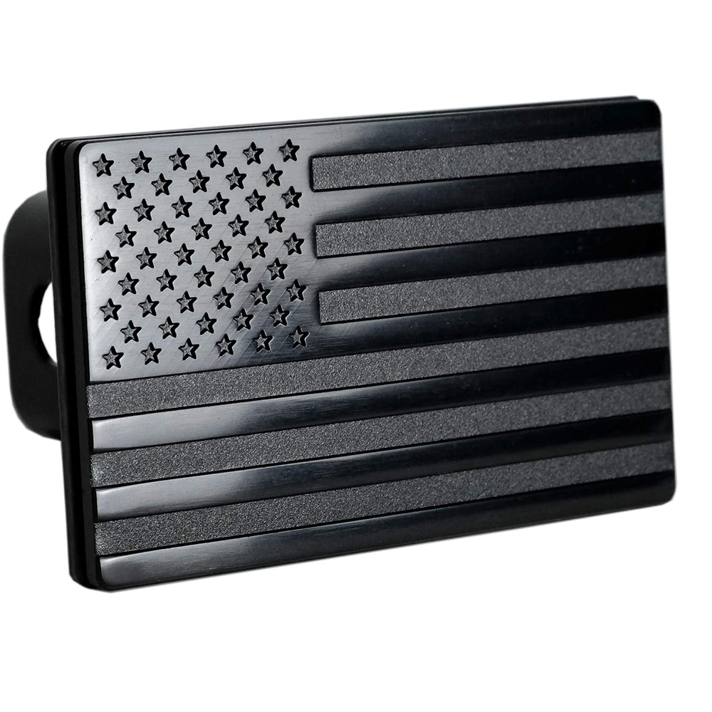 Metal USA Flag Trailer Hitch Cover American Flag Fits 2" Receivers
