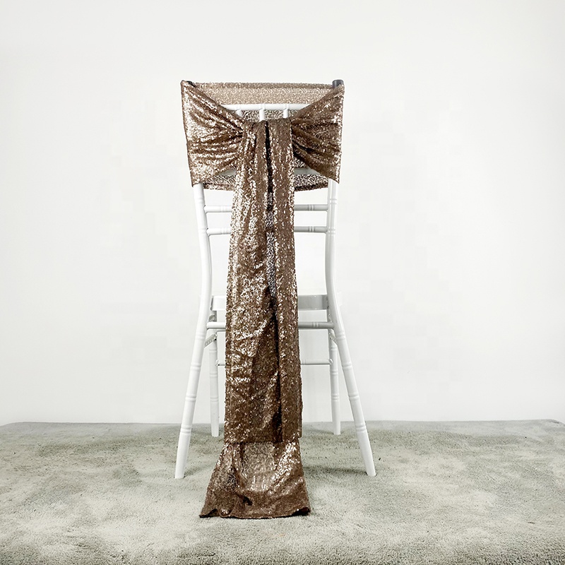 Glitter Shiny Banquet Chair Sashes Sequin Chiavari Chair Sash for Party