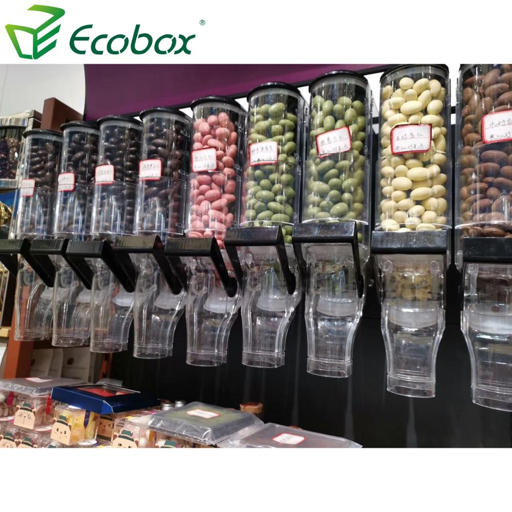 Производитель Ecobox, настенное крепление, отмычка и смешивание, Топпинг-орехов, гравитация хлопьев, диспенсер для еды оптом для розничного магазина