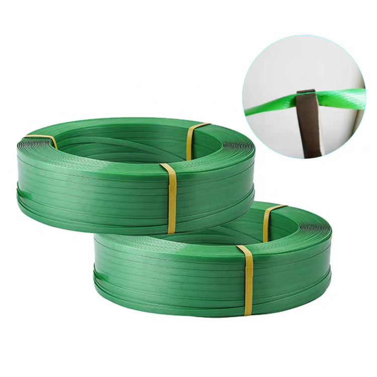 EcoFriendly Green Embossed PET Strap Polyester Plastic Strapping Roll for Brick Pallet Industry
