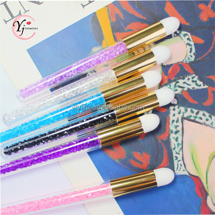 Wholesale soft lash shampoo brush private label cheap eyelash extension brushes lash cleaner with crystals