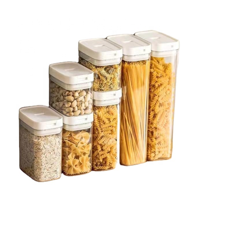 PET Canister-Transparent Silicone Ring Moisture-Proof Container for Kitchen Grains Snacks Safe Food-grade Dried Fruits Jar