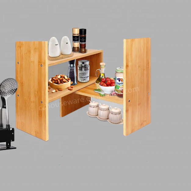 Factory Direct Supply Office Desktop Organizer Stand Bamboo Book Storage Shelf