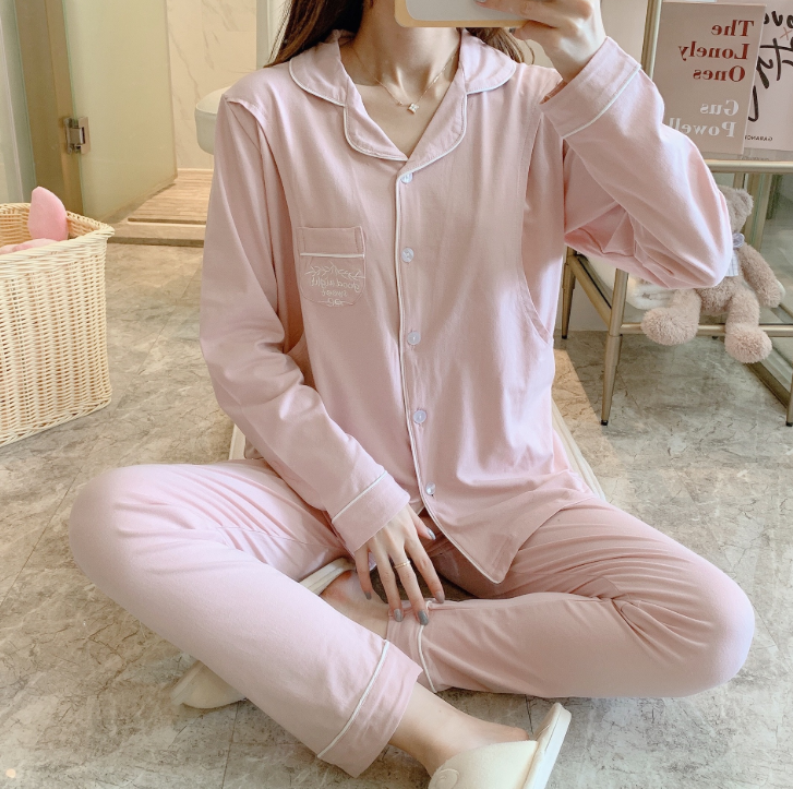 Breathable cotton confinement clothes Knitted sweat-absorbent pregnant women's postpartum breastfeeding and nursing clothes