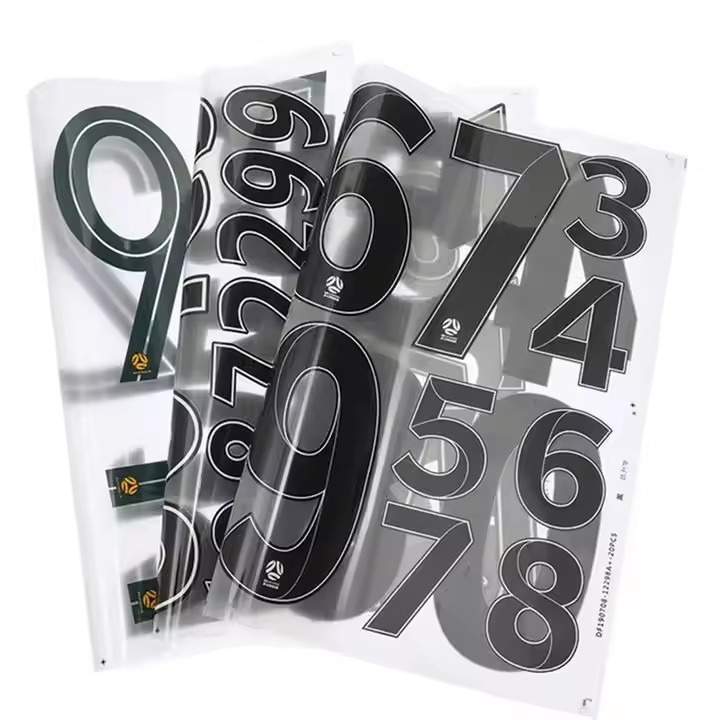 Custom Soccer Jersey Number Heat Press Letters Sticker Heat Transfer Letters and Numbers Iron on Patch for Jerseys Uniform
