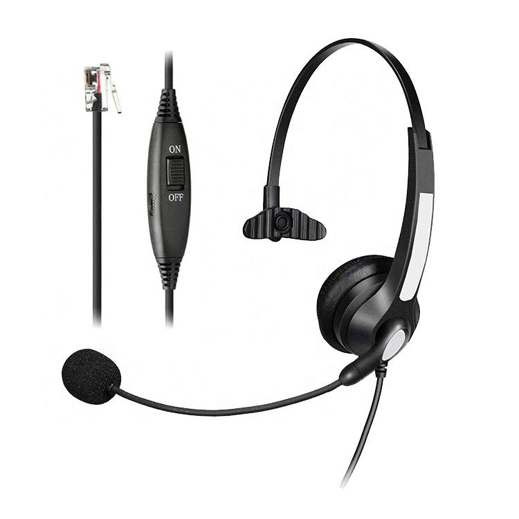Active noise canceling microphone with super good sound quality Professional RJ9 plug call center telecom headset