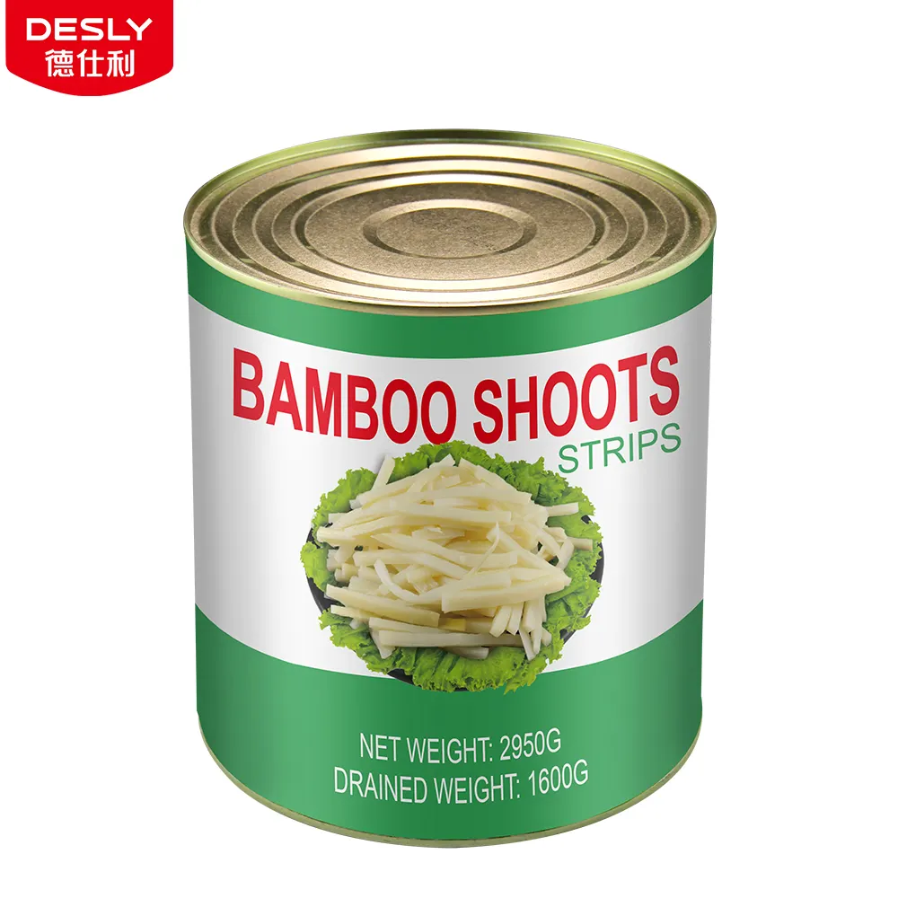 Manufacturer Canned Food Vegetables Bulk Wholesale 2950 G Canned Bamboo Shoots Strips With Factory Price