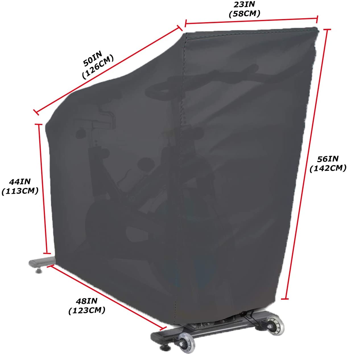 Exercise Bike Cover 210D Oxford Upright Indoor Cycling Protective Cover waterproof fabric for bike indoor outdoor use