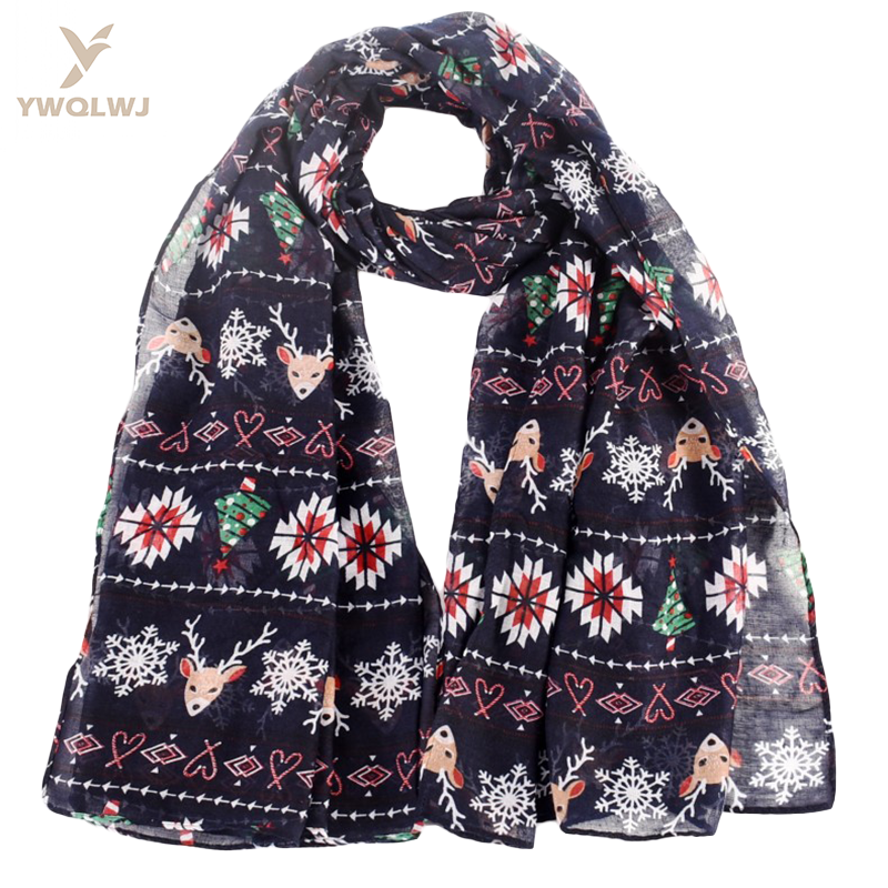 2021 New Christmas scarf theme high quality 100% viscose scarf Wholesale Fashion gift Scarf Santa Claus