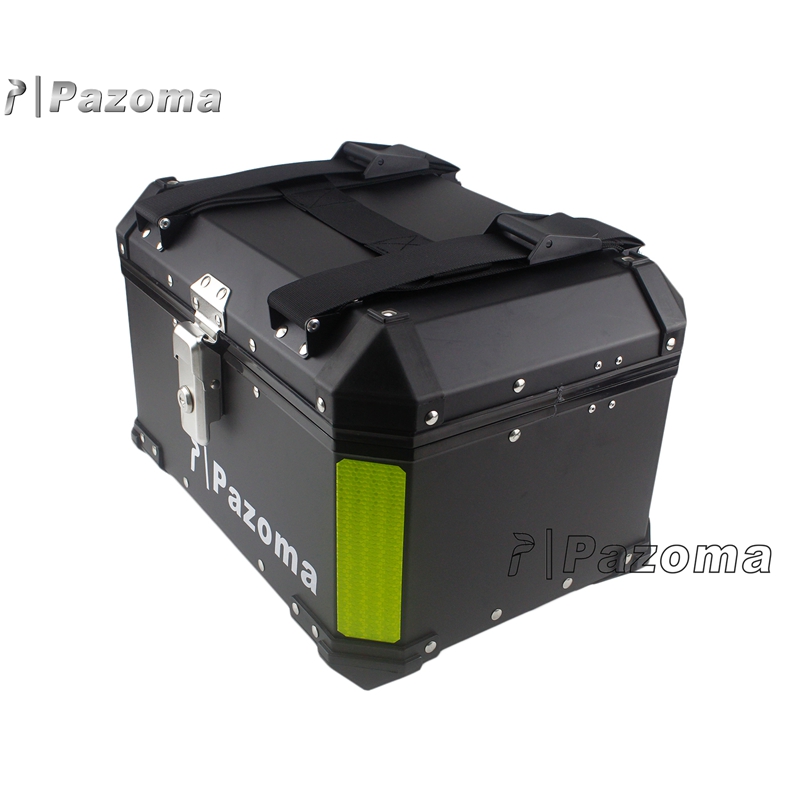 Pazoma High Quality Aluminum Silver Motorcycle Tail Luggage Top Box For Street Bike