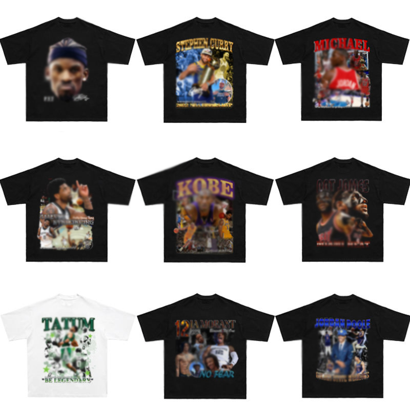 Streetwear Basketball T-shrit Men's High Quality Cotton Customized Logo Men's T-shirt