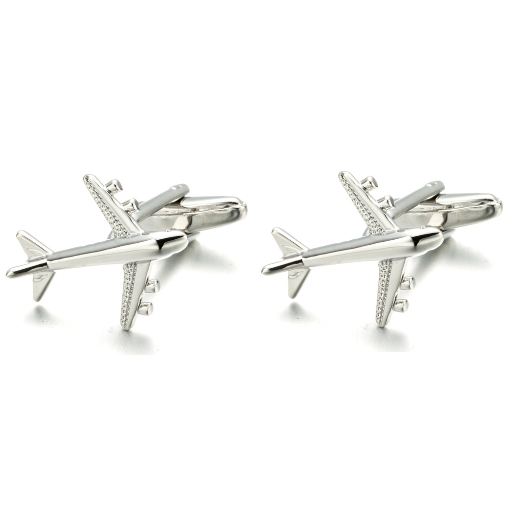 Eco-Friendly Button High Quality Luxury French Copper Alloy Airplane Aeroplane Plane Mens Cuff Links Cufflinks For Mens Shirt