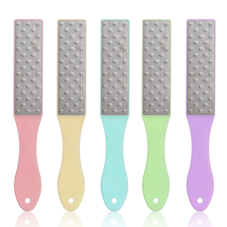 New arrival Scrubs Foot Rasp Feet double sided foot file callus remover Metal Foot File With Long Plastic Handle