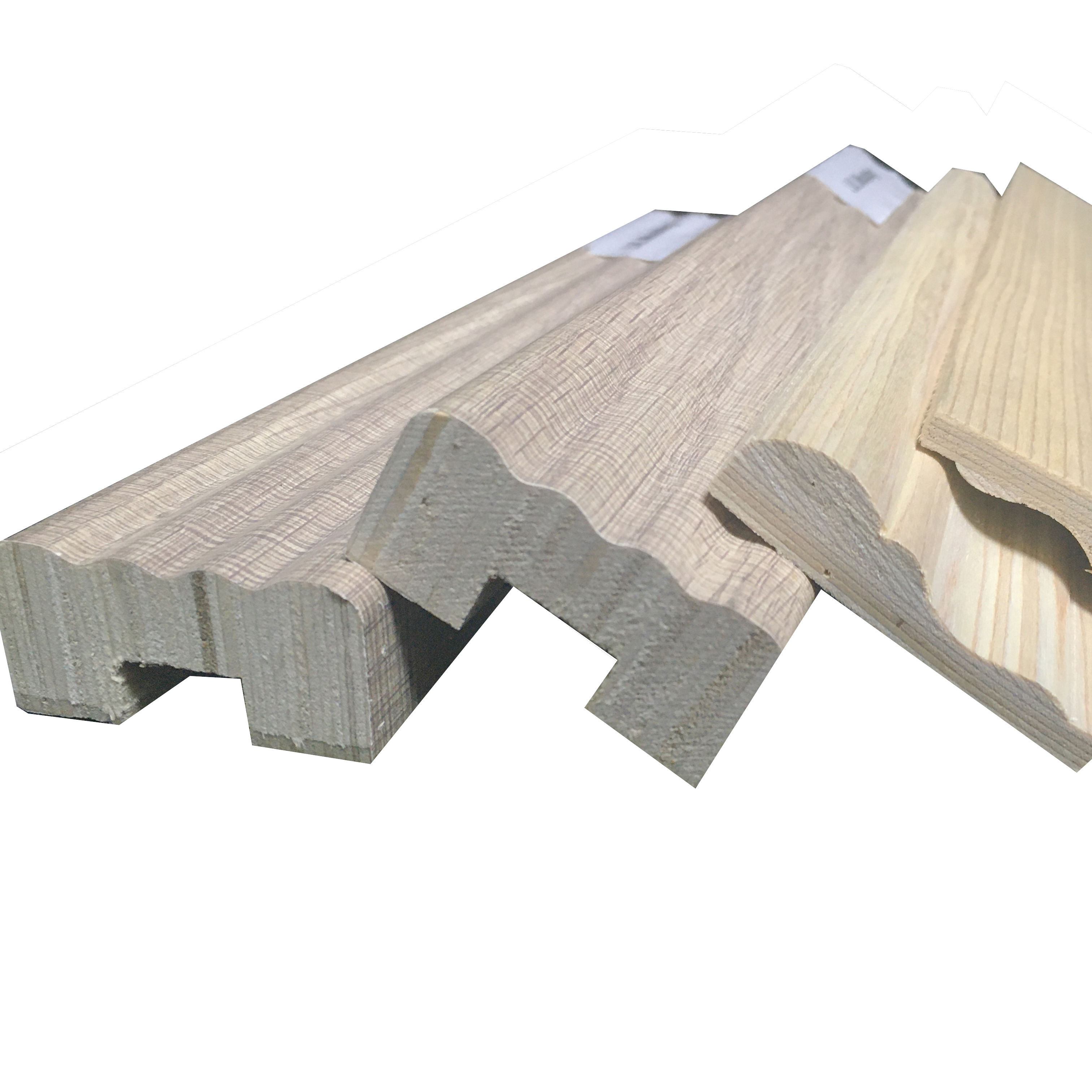 White primed MDF and pine wood crown moulding baseboard skirting moulding