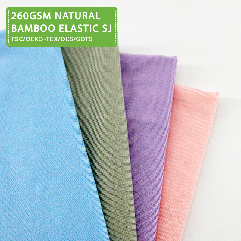 FSC/OEKO TEX certificate natural bamboo spandex elastane single jersey fabric for home wear kids underwear