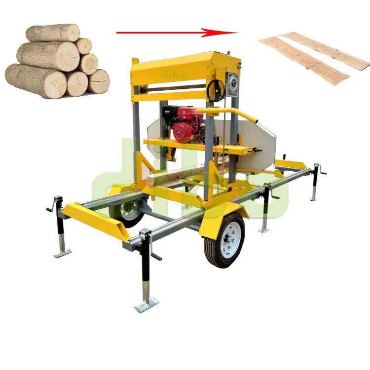 Automatic wheels portable horizontal Forestry Machinery Tree Saw Machine Wood Cutting Machine Band Saw Sawmill with TUV