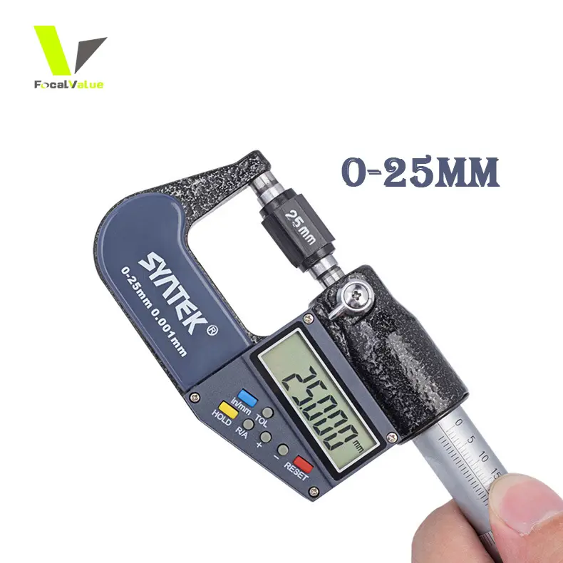 Free Shipping SYNTEK 0.001mm Electronic Outside Micrometer 0-25mm Digital Micrometer Caliper Gauge Meter Micrometer Carbide