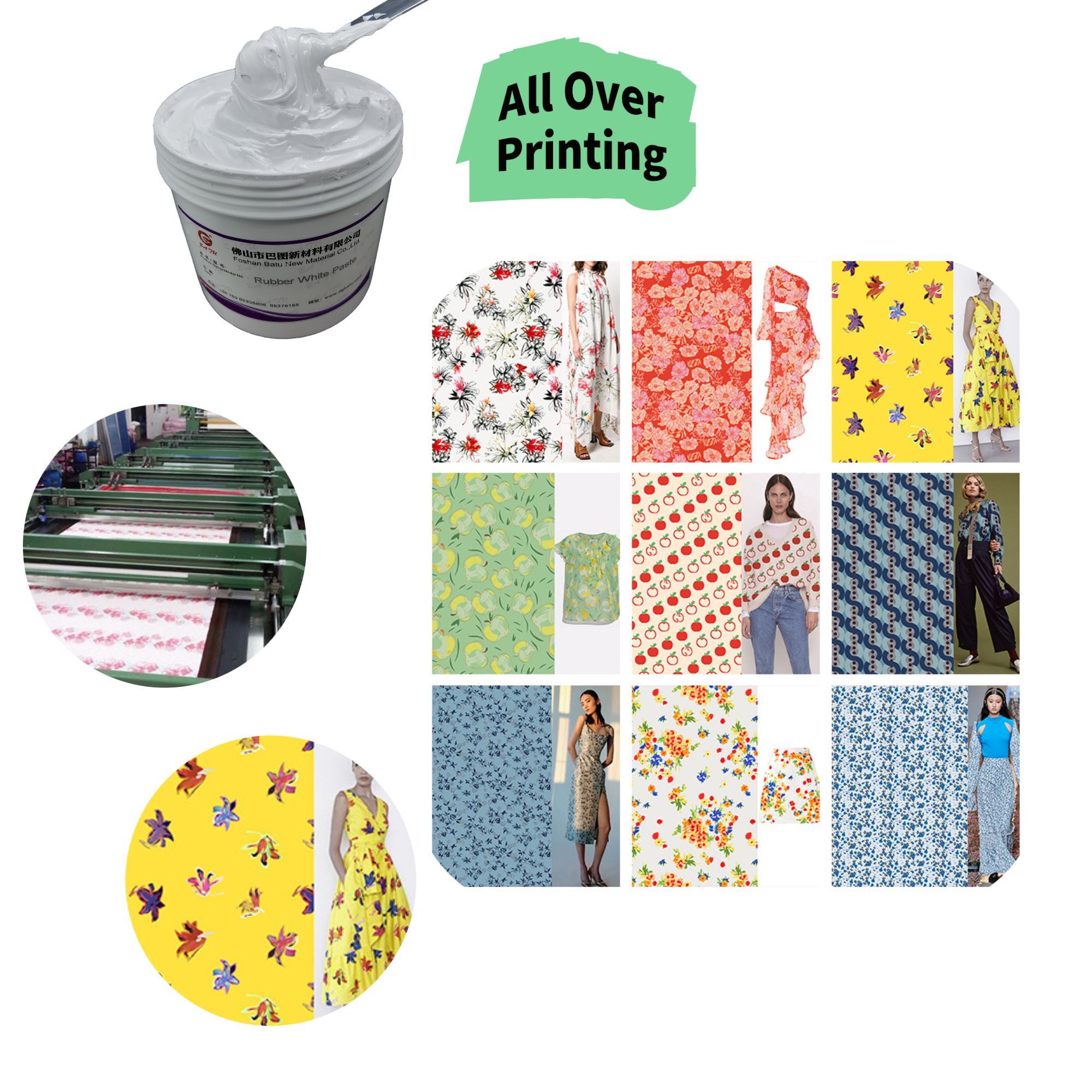 Very Soft Water Based Screen Pigment Printing Paste Imitated Discharge Paste Pigment White