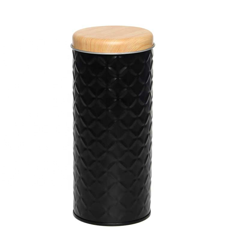 Hot Sale Moistureproof Round Tin Box With 3D Bamboo Pattern Design