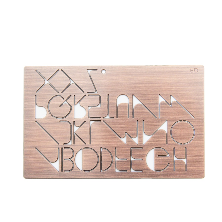 Вырезанный вырез узор etch Шелковый экран металлическая визитная карточка